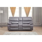 Divanetto a 2 posti reclinabile manualmente in microfibra Betsy Furniture con console 8007
