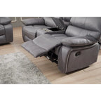 Divanetto a 2 posti reclinabile manualmente in microfibra Betsy Furniture con console 8007