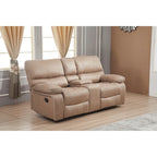 Divanetto a 2 posti reclinabile manualmente in microfibra Betsy Furniture con console 8007