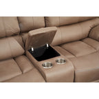 Divanetto a 2 posti reclinabile manualmente in microfibra Betsy Furniture con console 8007