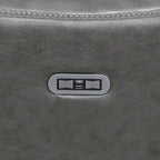 Sofá biplaza reclinable eléctrico Newport de cuero flor superior con consola, de Greyson Living