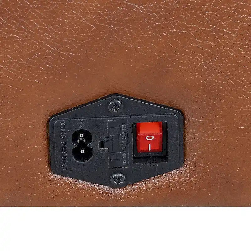Sofá biplaza reclinable eléctrico Newport de cuero flor superior con consola, de Greyson Living