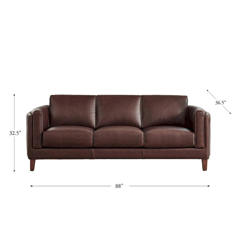 Hydeline Maui set van bank en loveseat van volnerfleer met veren, traagschuim en veren