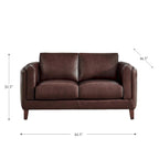 Hydeline Maui set van bank en loveseat van volnerfleer met veren, traagschuim en veren