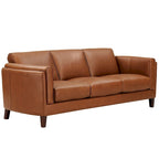 Hydeline Maui set van bank en loveseat van volnerfleer met veren, traagschuim en veren