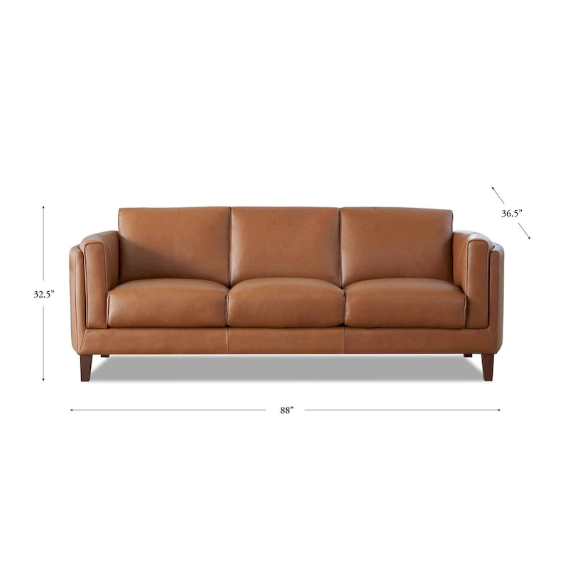 Hydeline Maui set van bank en loveseat van volnerfleer met veren, traagschuim en veren