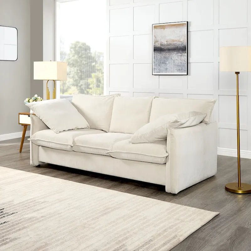 Mid-Century Modern 3-Seater Soft Sofa for Living Room, Apartment, Lounge, Bedroom