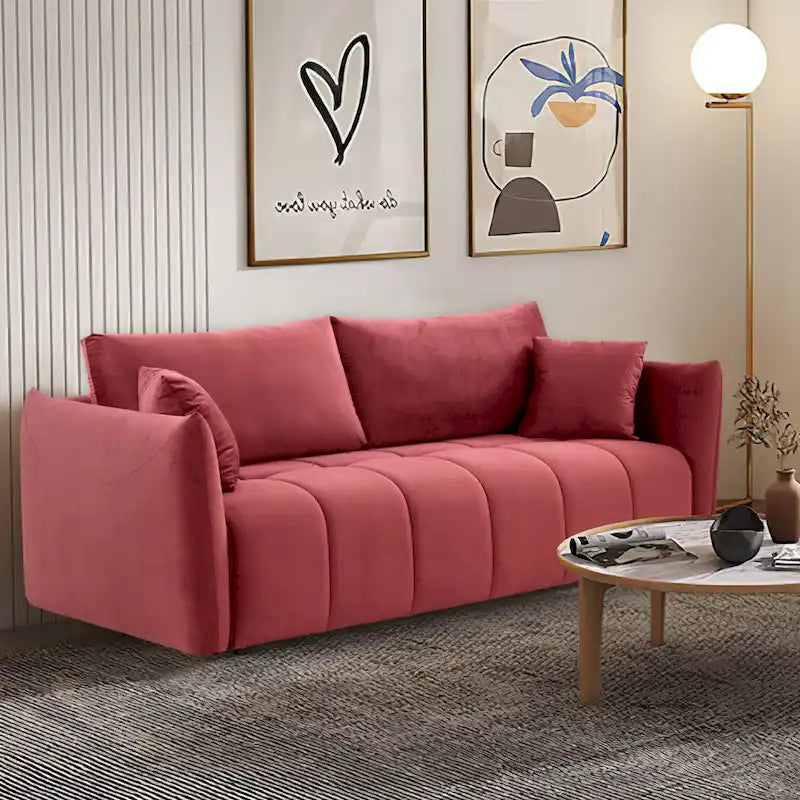 Mid-Century Modern 3-Seater Soft Sofa for Living Room, Apartment, Lounge, Bedroom