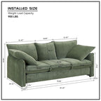 Mid-Century Modern 3-Seater Soft Sofa for Living Room, Apartment, Lounge, Bedroom