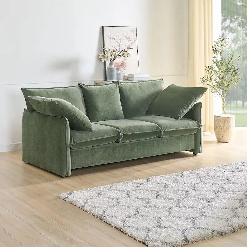Mid-Century Modern 3-Seater Soft Sofa for Living Room, Apartment, Lounge, Bedroom