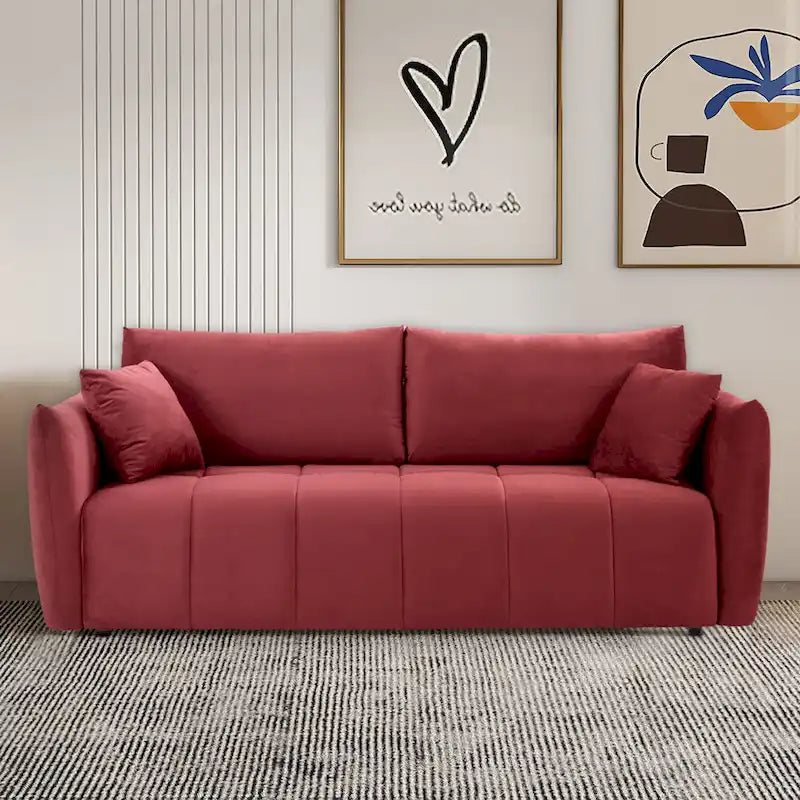 Mid-Century Modern 3-Seater Soft Sofa for Living Room, Apartment, Lounge, Bedroom