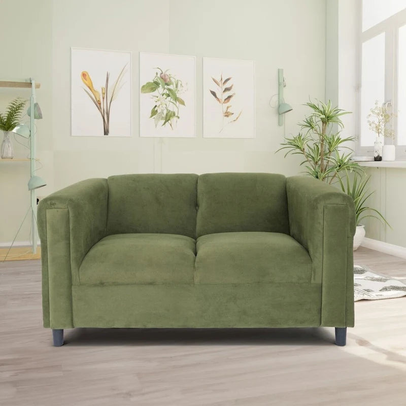 Divanetto moderno di metà secolo Coast to Coast Sofas, con struttura in legno massello e rivestimento