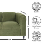 Divanetto moderno di metà secolo Coast to Coast Sofas, con struttura in legno massello e rivestimento