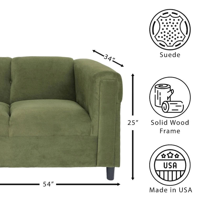 Divanetto moderno di metà secolo Coast to Coast Sofas, con struttura in legno massello e rivestimento