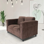 Divanetto moderno di metà secolo Coast to Coast Sofas, con struttura in legno massello e rivestimento
