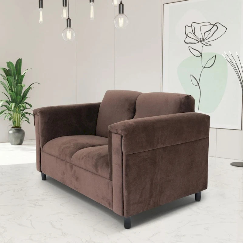Divanetto moderno di metà secolo Coast to Coast Sofas, con struttura in legno massello e rivestimento