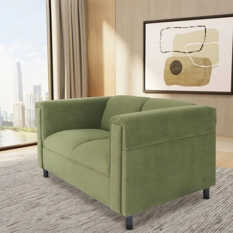 Divanetto moderno di metà secolo Coast to Coast Sofas, con struttura in legno massello e rivestimento