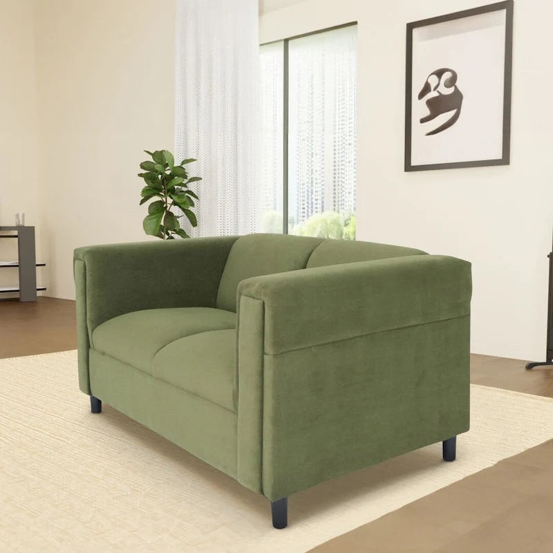 Divanetto moderno di metà secolo Coast to Coast Sofas, con struttura in legno massello e rivestimento