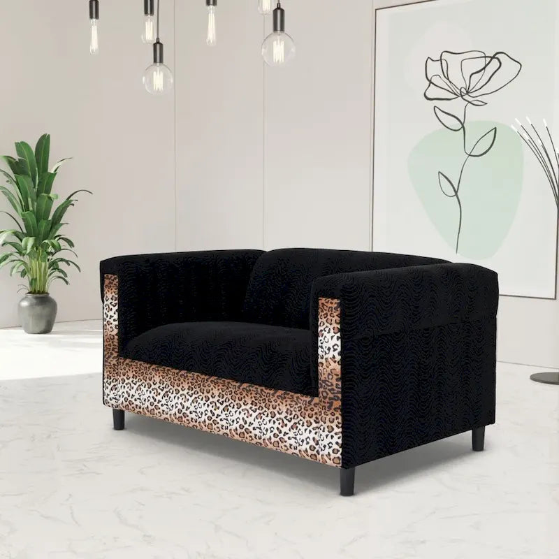 Divanetto moderno di metà secolo Coast to Coast Sofas, con struttura in legno massello e rivestimento