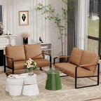 Loveseat Couch Bench Settee for Living Room, Upholstered Small Sofa Couch PU Leather Banquette Lounge Bench for Dining Room