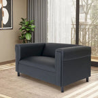 Coast to Coast Sofas loveseatbank in mid-century-modern stijl, van kunstleer, met massief houten frame en bekleding