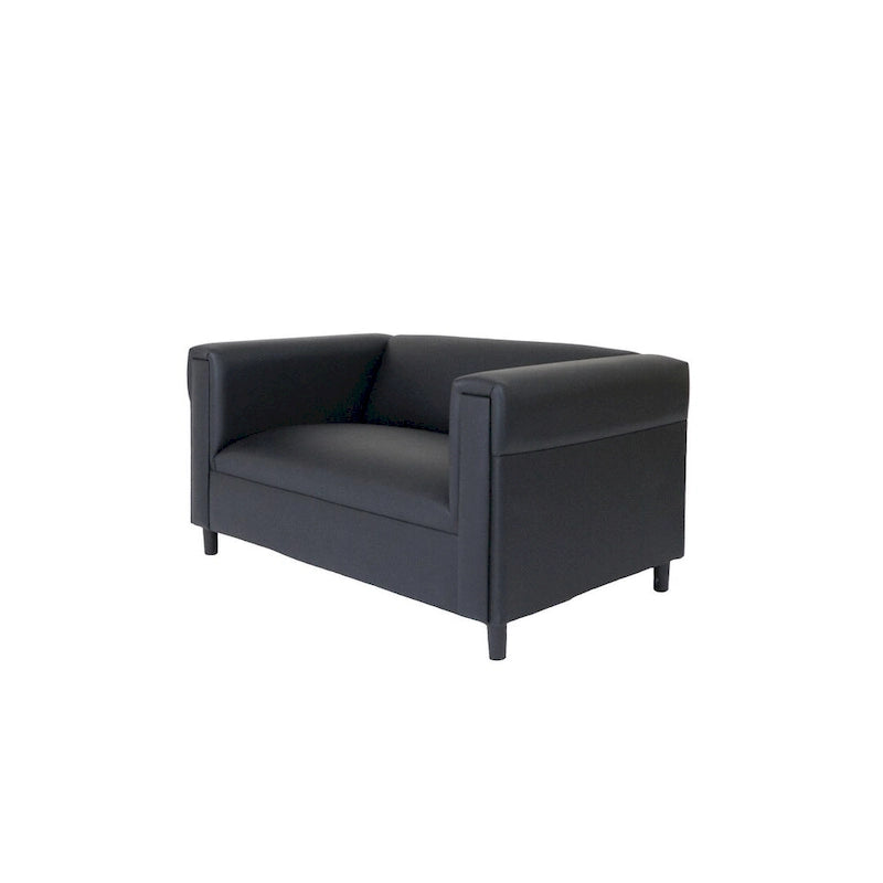 Coast to Coast Sofas loveseatbank in mid-century-modern stijl, van kunstleer, met massief houten frame en bekleding