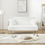 Gestoffeerde Ouyessir-tweezitsbank, bank met gecapitonneerde rugleuning, accentfauteuil met 2 kussens