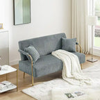 Gestoffeerde Ouyessir-tweezitsbank, bank met gecapitonneerde rugleuning, accentfauteuil met 2 kussens