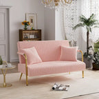 Gestoffeerde Ouyessir-tweezitsbank, bank met gecapitonneerde rugleuning, accentfauteuil met 2 kussens