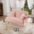 Gestoffeerde Ouyessir-tweezitsbank, bank met gecapitonneerde rugleuning, accentfauteuil met 2 kussens