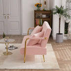 Gestoffeerde Ouyessir-tweezitsbank, bank met gecapitonneerde rugleuning, accentfauteuil met 2 kussens