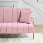 Gestoffeerde Ouyessir-tweezitsbank, bank met gecapitonneerde rugleuning, accentfauteuil met 2 kussens