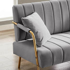 Gestoffeerde Ouyessir-tweezitsbank, bank met gecapitonneerde rugleuning, accentfauteuil met 2 kussens