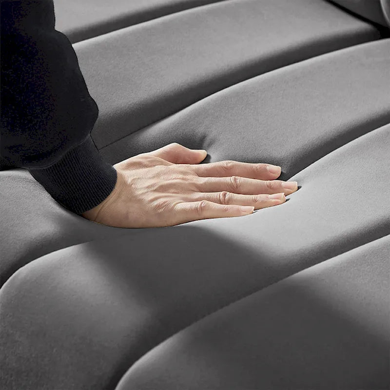 Gestoffeerde Ouyessir-tweezitsbank, bank met gecapitonneerde rugleuning, accentfauteuil met 2 kussens