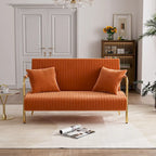 Gestoffeerde Ouyessir-tweezitsbank, bank met gecapitonneerde rugleuning, accentfauteuil met 2 kussens