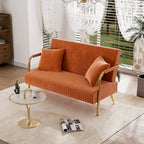 Gestoffeerde Ouyessir-tweezitsbank, bank met gecapitonneerde rugleuning, accentfauteuil met 2 kussens
