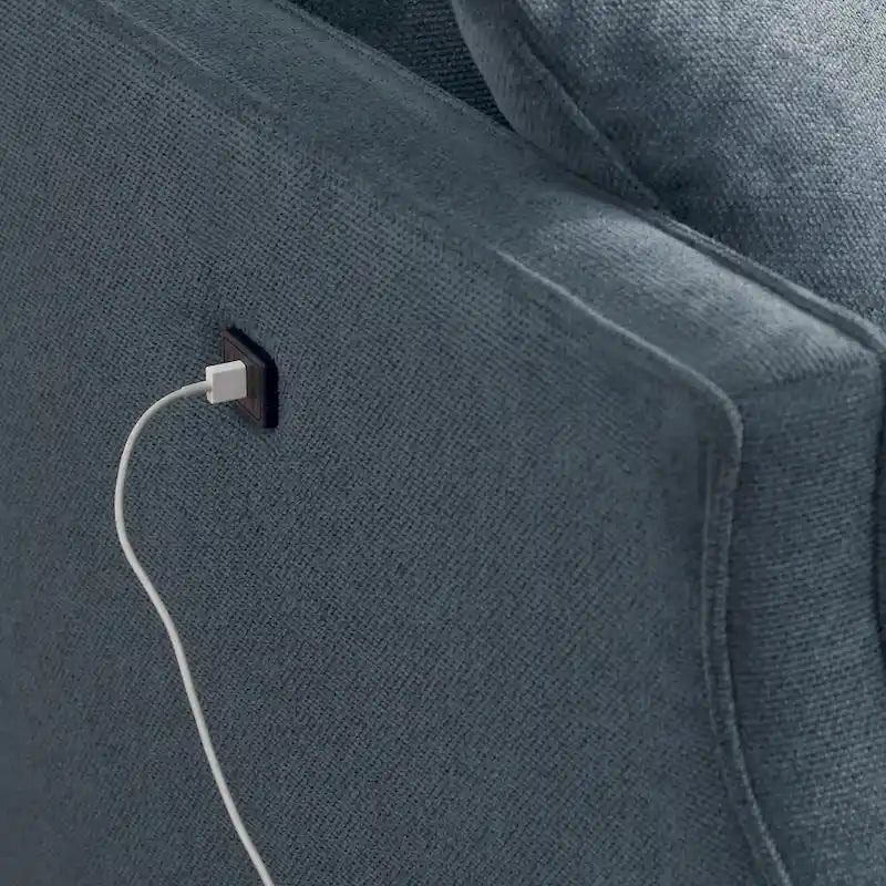 USB şarjlı kumaş iki kişilik koltuk