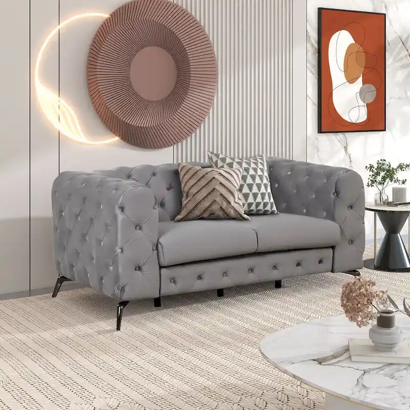 Set di divani in velluto da 3 pezzi (divano a tre posti/divanetto e poltrona singola)