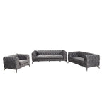 Set di divani in velluto da 3 pezzi (divano a tre posti/divanetto e poltrona singola)