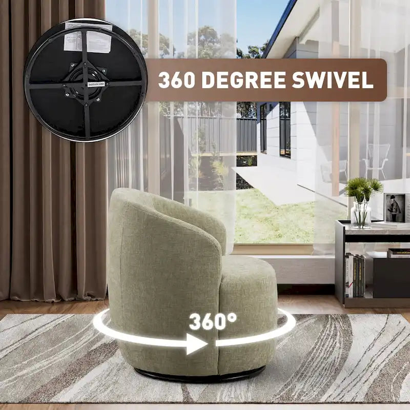 Ouyessir gepolsterte runde Akzent-Sofastühle aus Samt mit 360-Grad-Drehfunktion