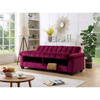 83 bequeme Schlafsofa-Bettkombination aus Samt mit Stauraum und Umwandlungsfunktion.