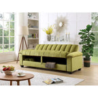 83 bequeme Schlafsofa-Bettkombination aus Samt mit Stauraum und Umwandlungsfunktion.