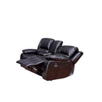 Vanity Art Bonded Leather Manual Reclining Storage Loveseat - N/A