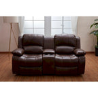 Vanity Art Bonded Leather Manual Reclining Storage Loveseat - N/A