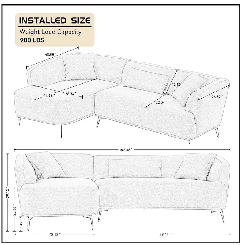 Williamspace 102 L-vormige modulaire hoekbank
