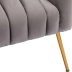 Set da soggiorno moderno SEYNAR in velluto imbottito, composto da 3 pezzi, con gambe dorate