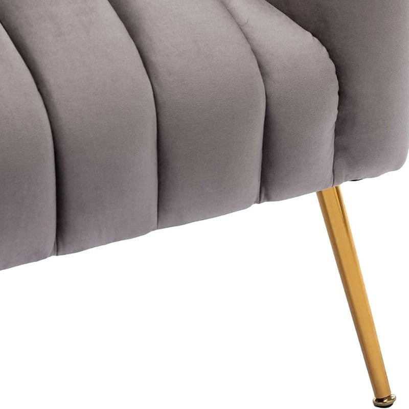Set da soggiorno moderno SEYNAR in velluto imbottito, composto da 3 pezzi, con gambe dorate