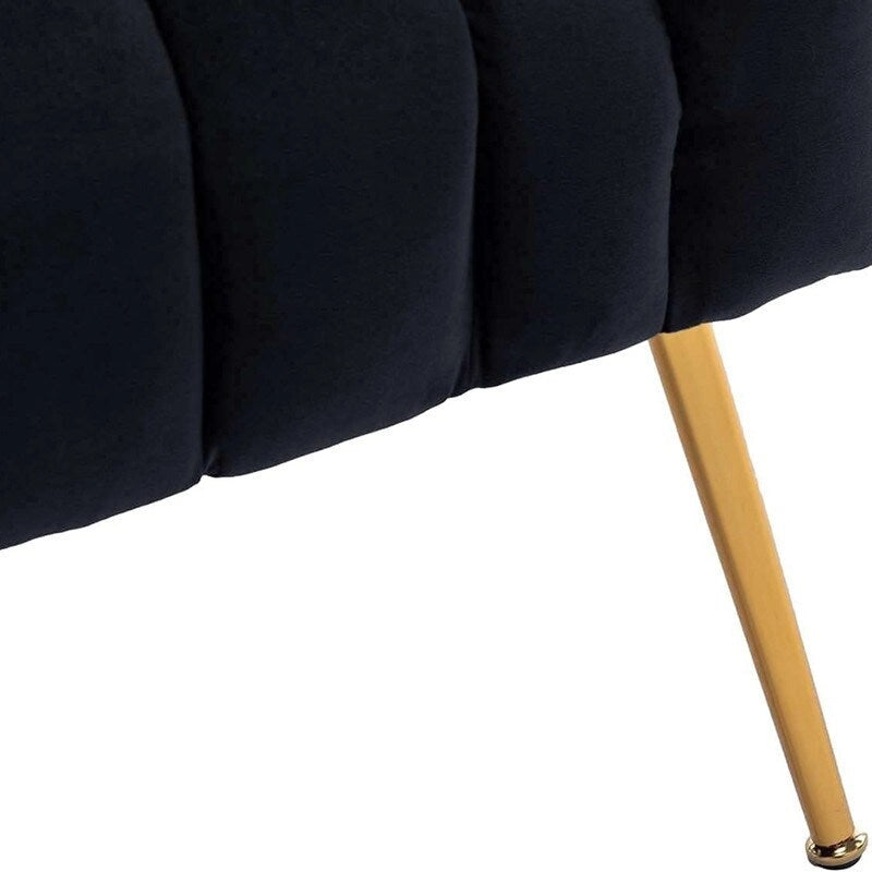 Set da soggiorno moderno SEYNAR in velluto imbottito, composto da 3 pezzi, con gambe dorate