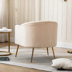 Set da soggiorno moderno SEYNAR in velluto imbottito, composto da 3 pezzi, con gambe dorate