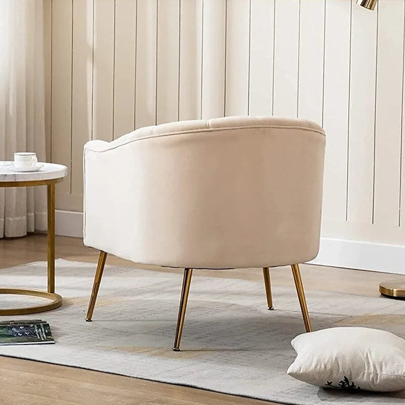 Set da soggiorno moderno SEYNAR in velluto imbottito, composto da 3 pezzi, con gambe dorate